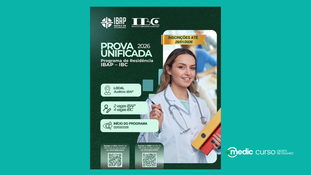 Prova unificada de residência médica 2026 IBAP–IBC: edital, vagas e como se inscrever